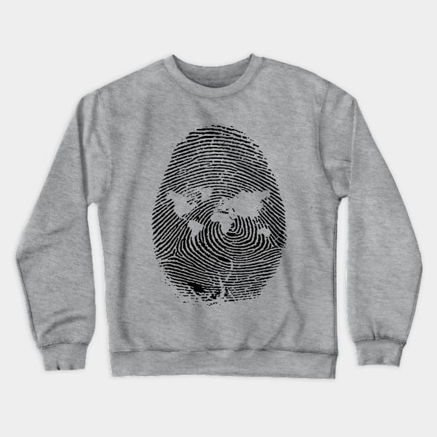 World Fingerprint Design Gift Crewneck Sweatshirt by mpdesign